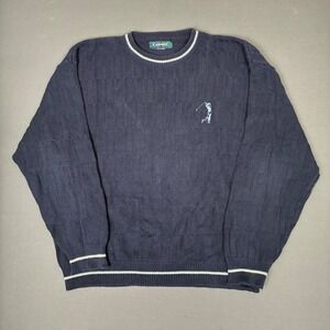 VTG Carmel Golf Knit Sweater Size XL Men's, Navy Blue